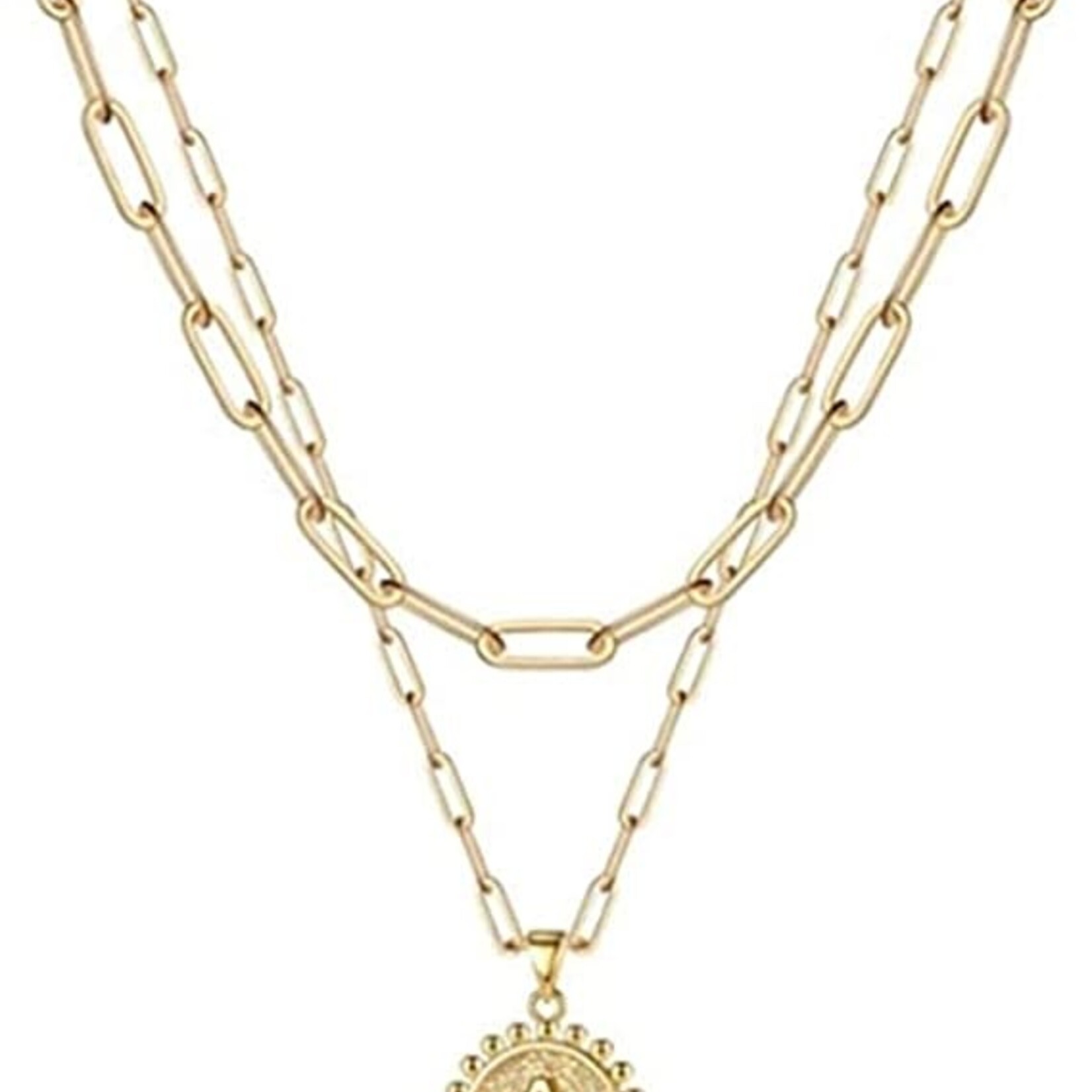 14K Gold PlatedLetter Pendant Initial Necklace