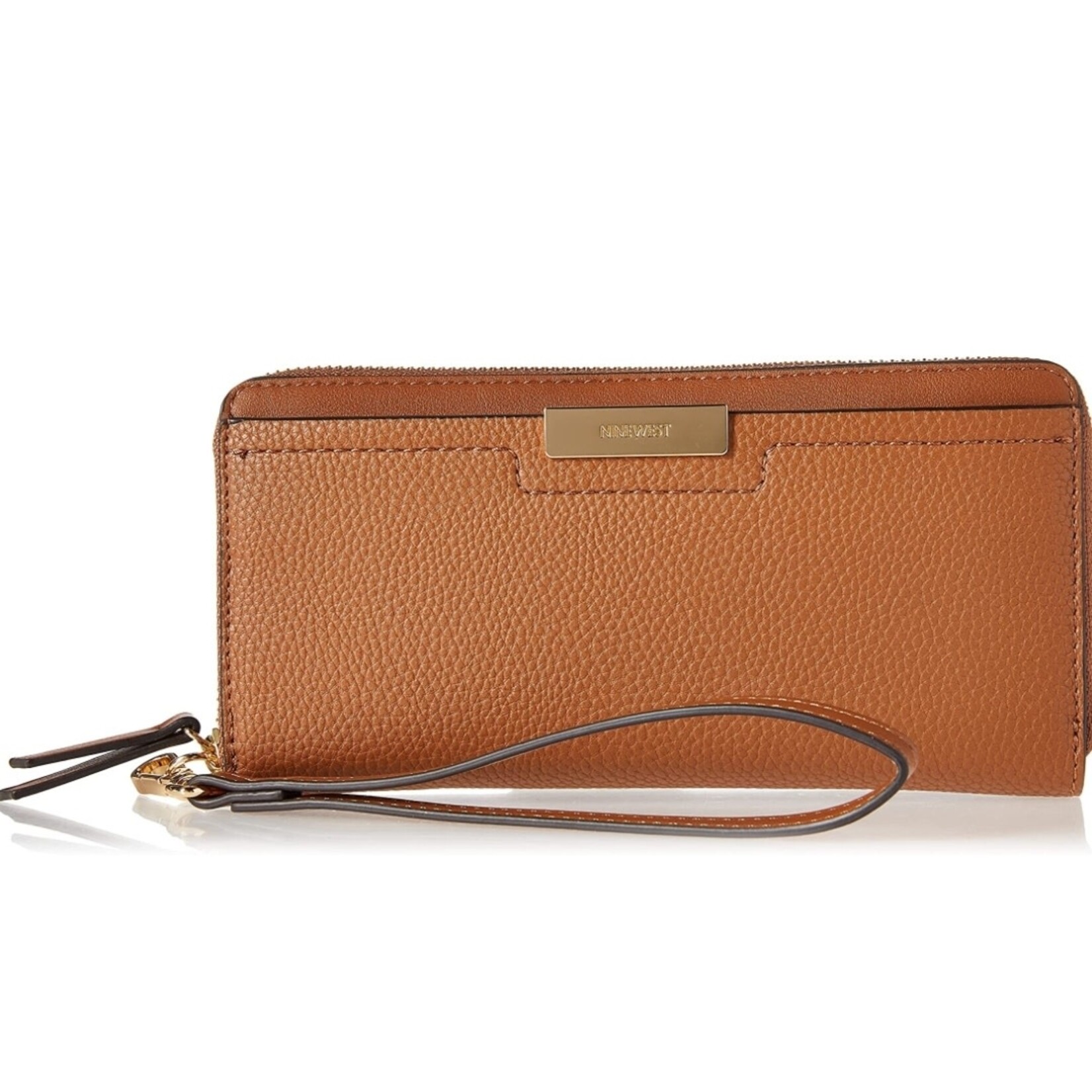 0920 |  (Authentic) NINE WEST | Lawson Zip Around Wallet with Wristlet - Saddle TAN