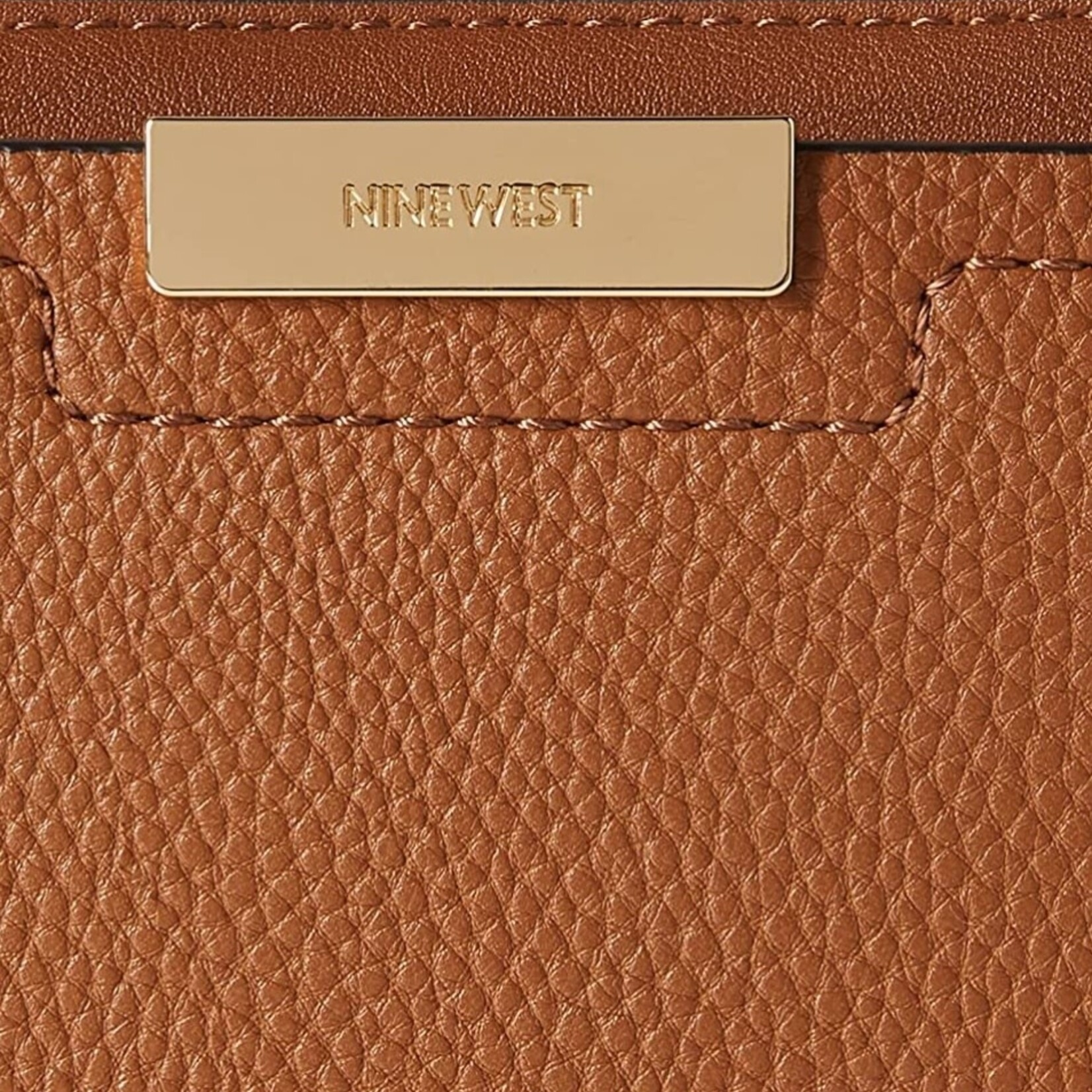 0920 |  (Authentic) NINE WEST | Lawson Zip Around Wallet with Wristlet - Saddle TAN