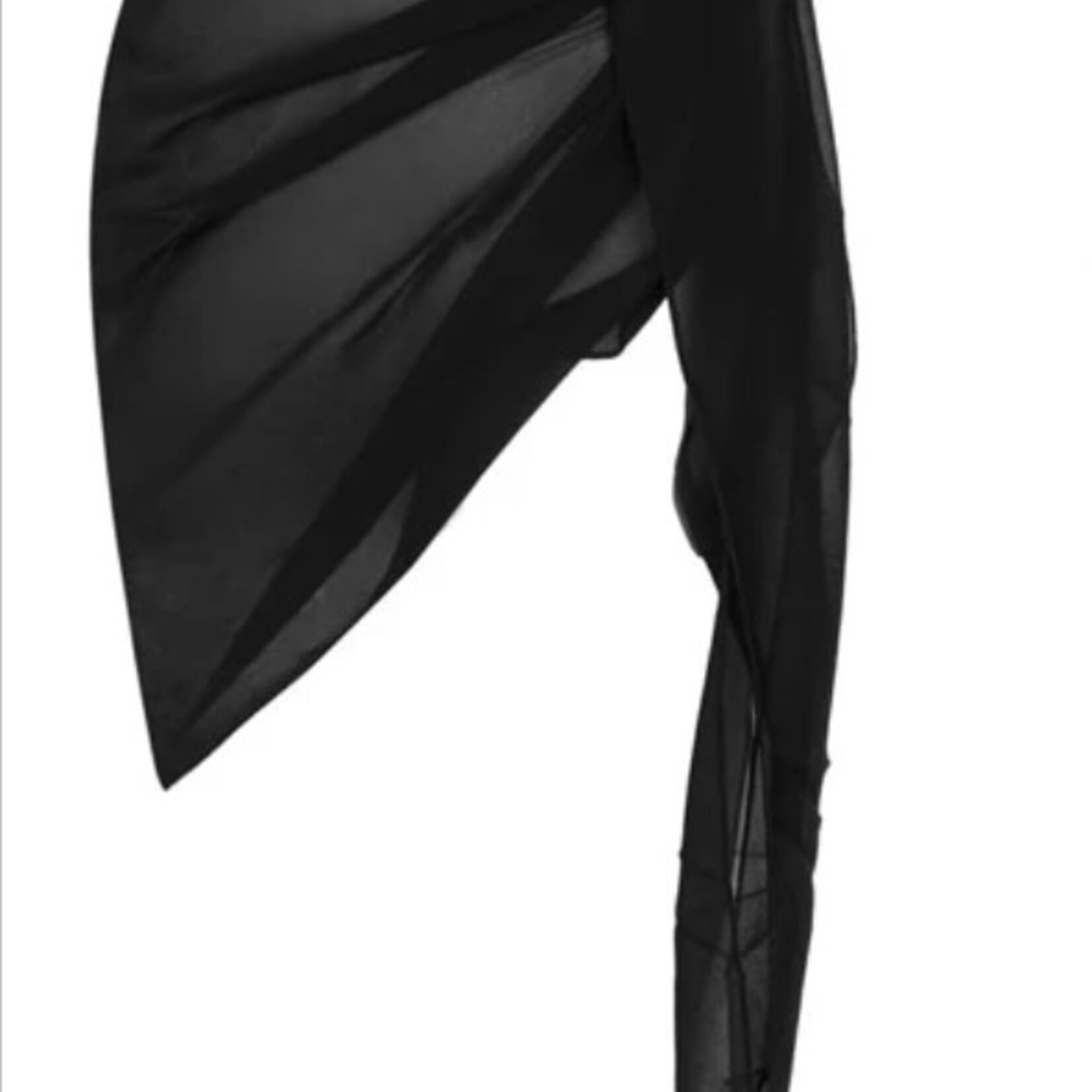 QQ | EIN SWIM || Mesh Overlay Knot Side Cover Up Skirt -