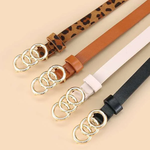 0819  || JustMe | Pattern Triple Circle Buckle Belt