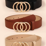 0819 || BUBBLE STREAM | Triple Circle Round Buckle Belt - 32"