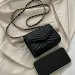 QQ || RUFANI - Mini Chevron Chain Flap Square Bag -