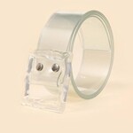 0721 - EIN  || Women Clear Square Buckle  Belt  -  6-10