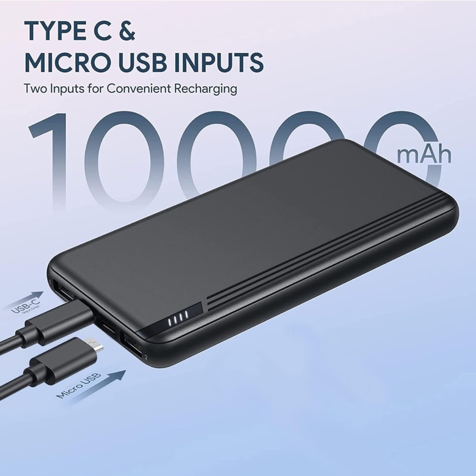 DSE |  GUIAI _ Portable Charger 10000mAh Power Bank (CABLE INCLUDED)
