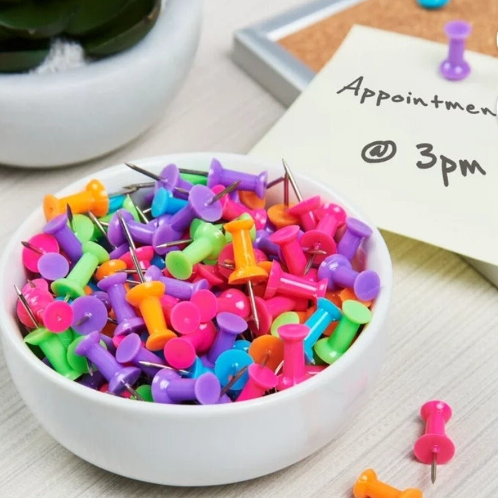 DSE | Pen + Gear _Push Pins & Thumb Tacks Supplies - Neon Multi-Color, 100 Count
