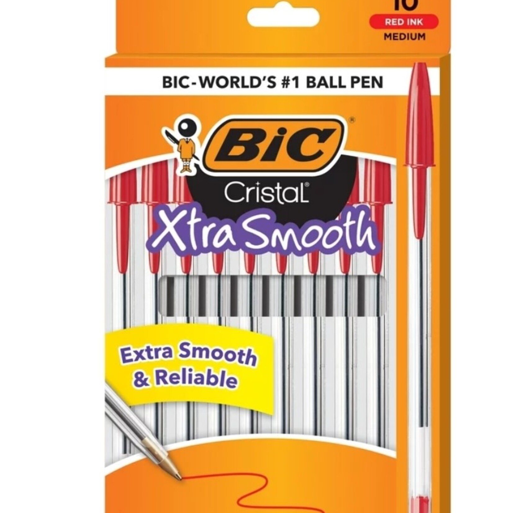 DSE | BIC _Cristal® Xtra Smooth Stic Ball Pen 1.0 mm (Red) 10pc