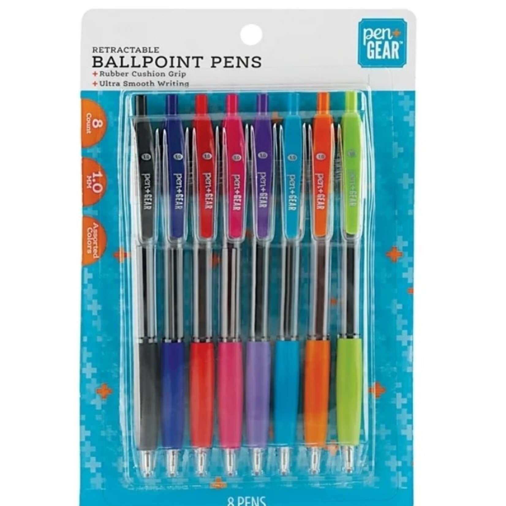 DSE | Pen+Gear _ Retractable Ballpoint Pens -  Assorted Colors, 8ct
