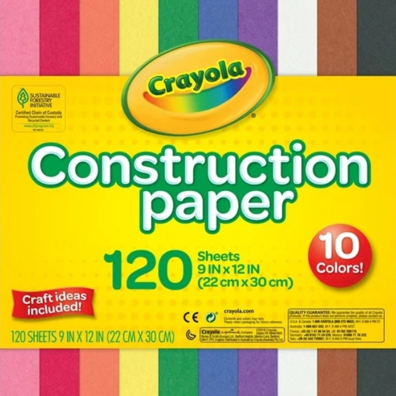 DSE | Crayola Construction Colored Paper in 10 Colors - 120 Sheets