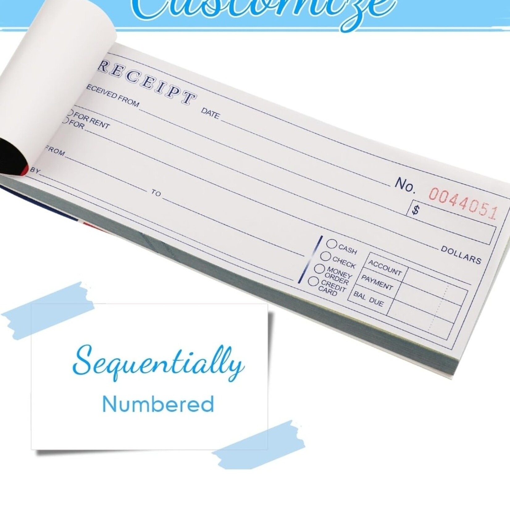 DSE | Money and Rent Receipt Book _ 2.75" x 7.2"