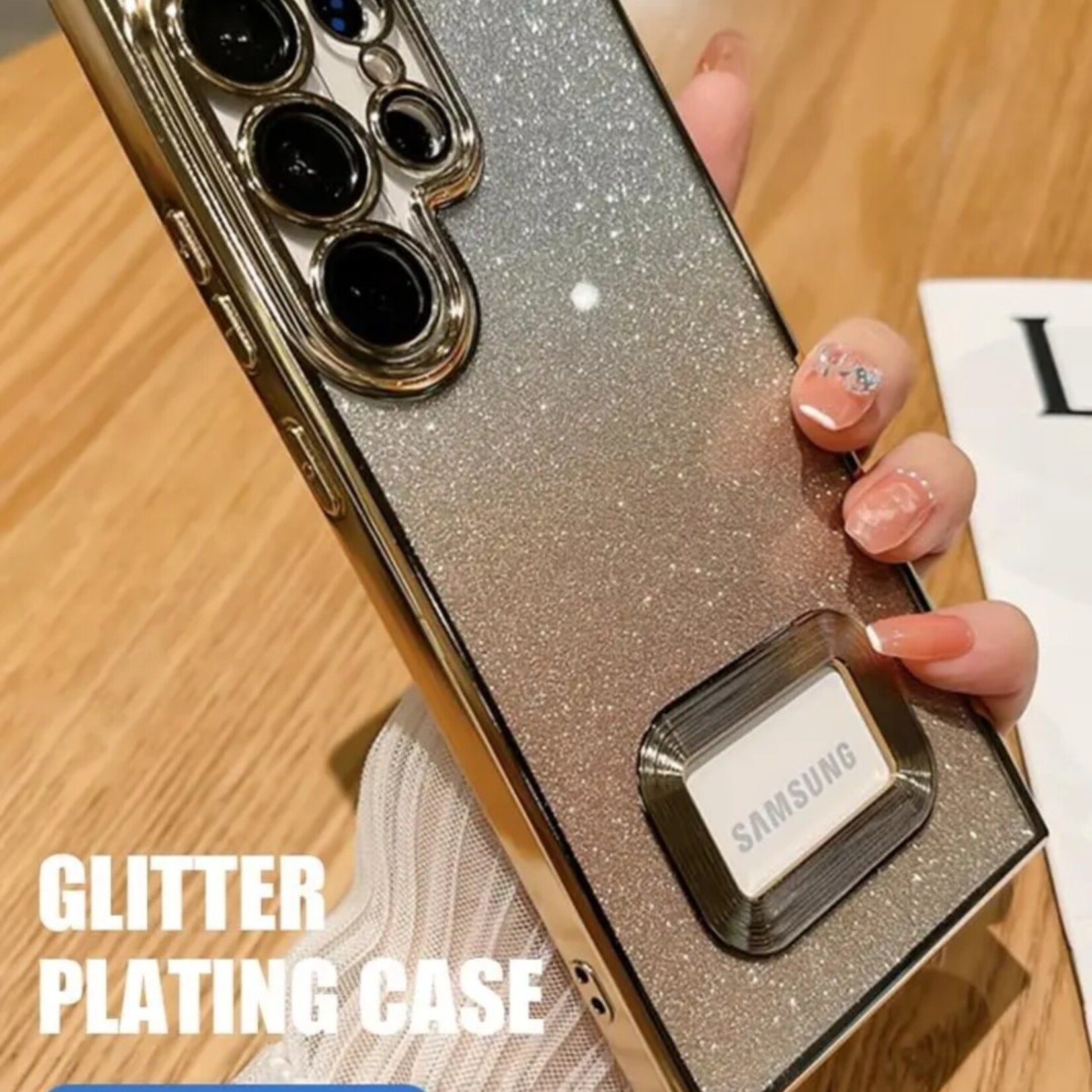 DSE | Luxury Glitter Plating Case For Samsung Galaxy - Gold, S22