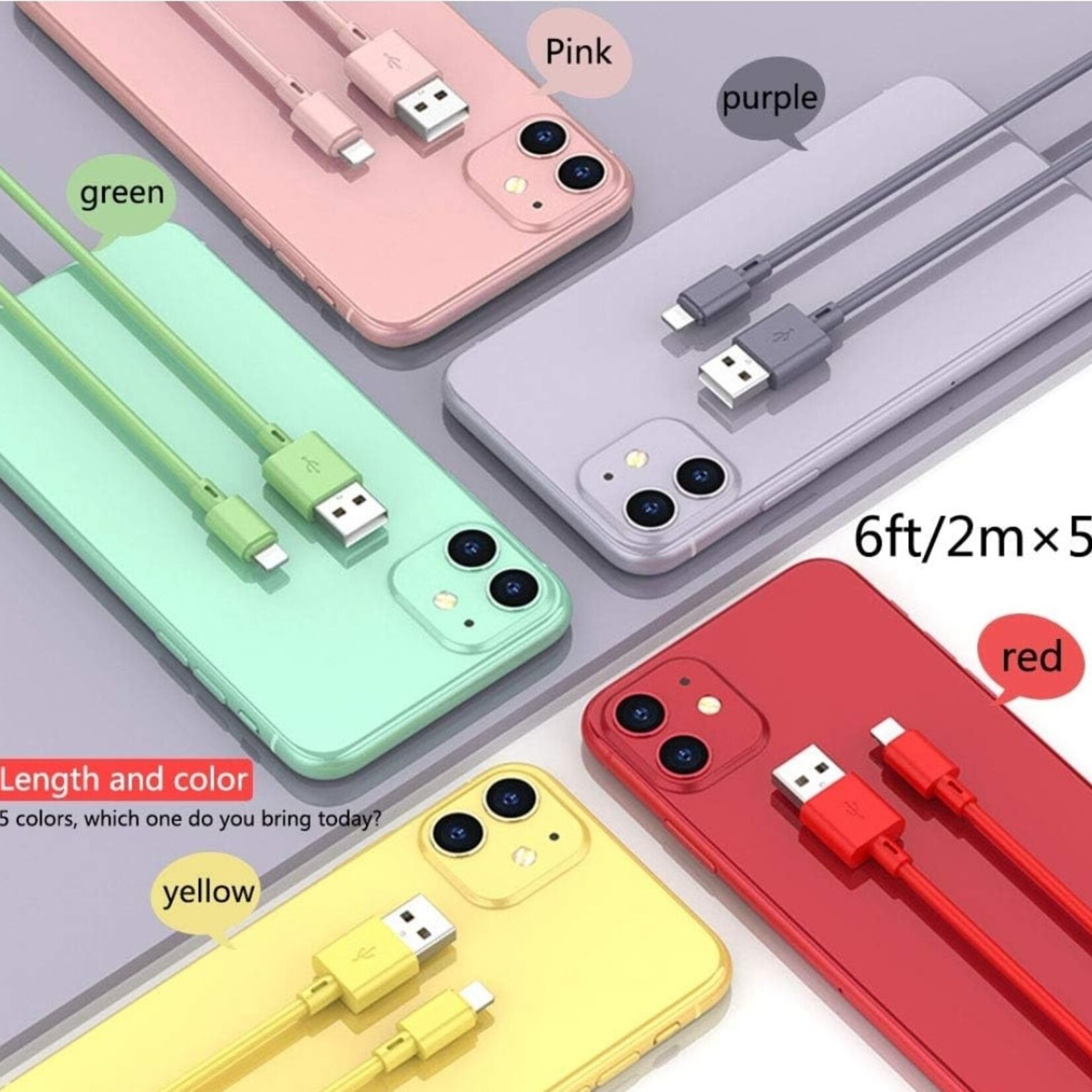 DSE | 6ft iPhone Charger Cables -  MFi Certified Lightning Charging (CABLE ONLY) -