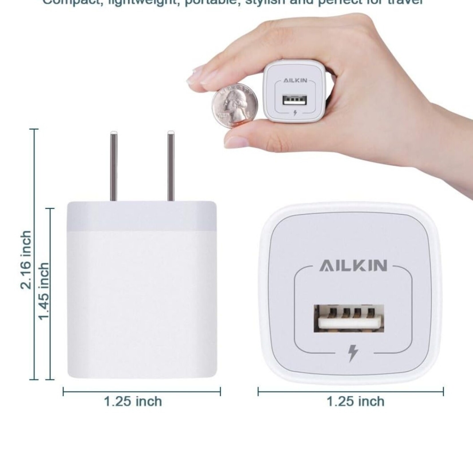 DSE | AILKIN ||  USB Charger Cube _ Wall Charger Plug (1A 1-Port) -