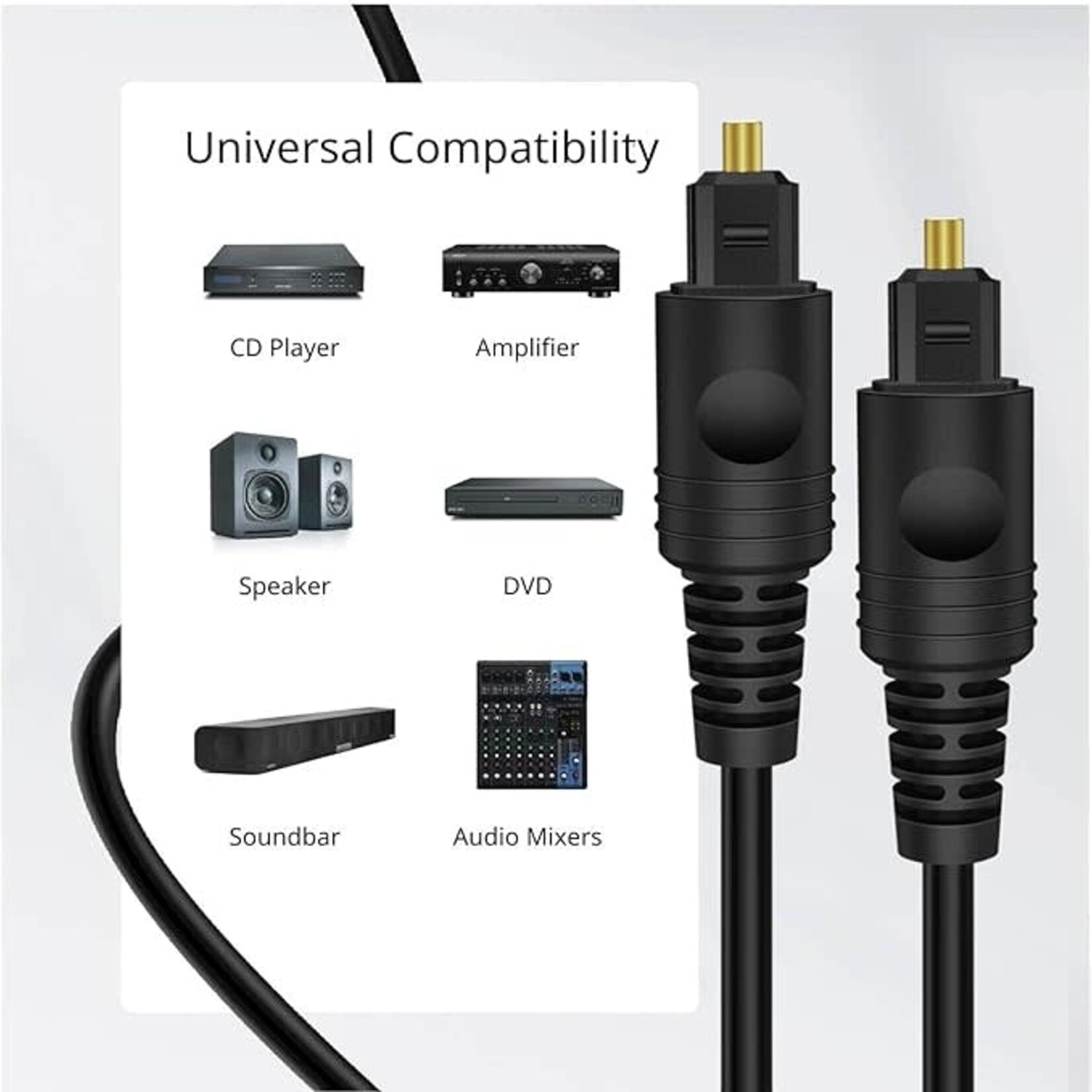 DSE |  Toslink  | Optical Audio Cable S/PDIF Fiber Optic Cable  - 3FT