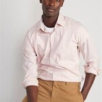 TERRY'S | OLD NAVY | Slim-Fit Pro Signature Performance Dress Shirt for Men - XXL Big | Pink Plaid
