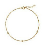 0920 | KHL | "PRIMROSE" | Sterling Silver Bead Anklet Color: Gold Tone, Size: 9"