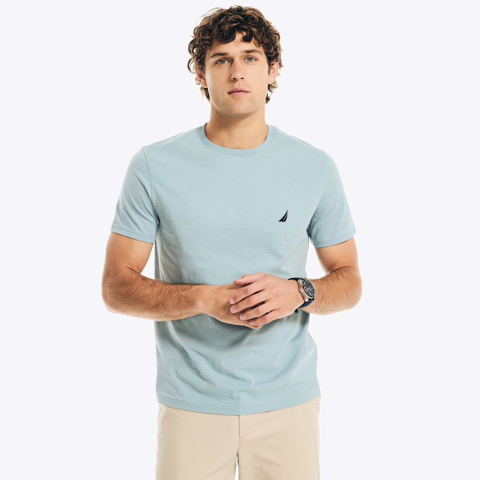0209 | NAUTI | "Solid Crewneck T-Shirt  Color: Reef Blue Size: M"