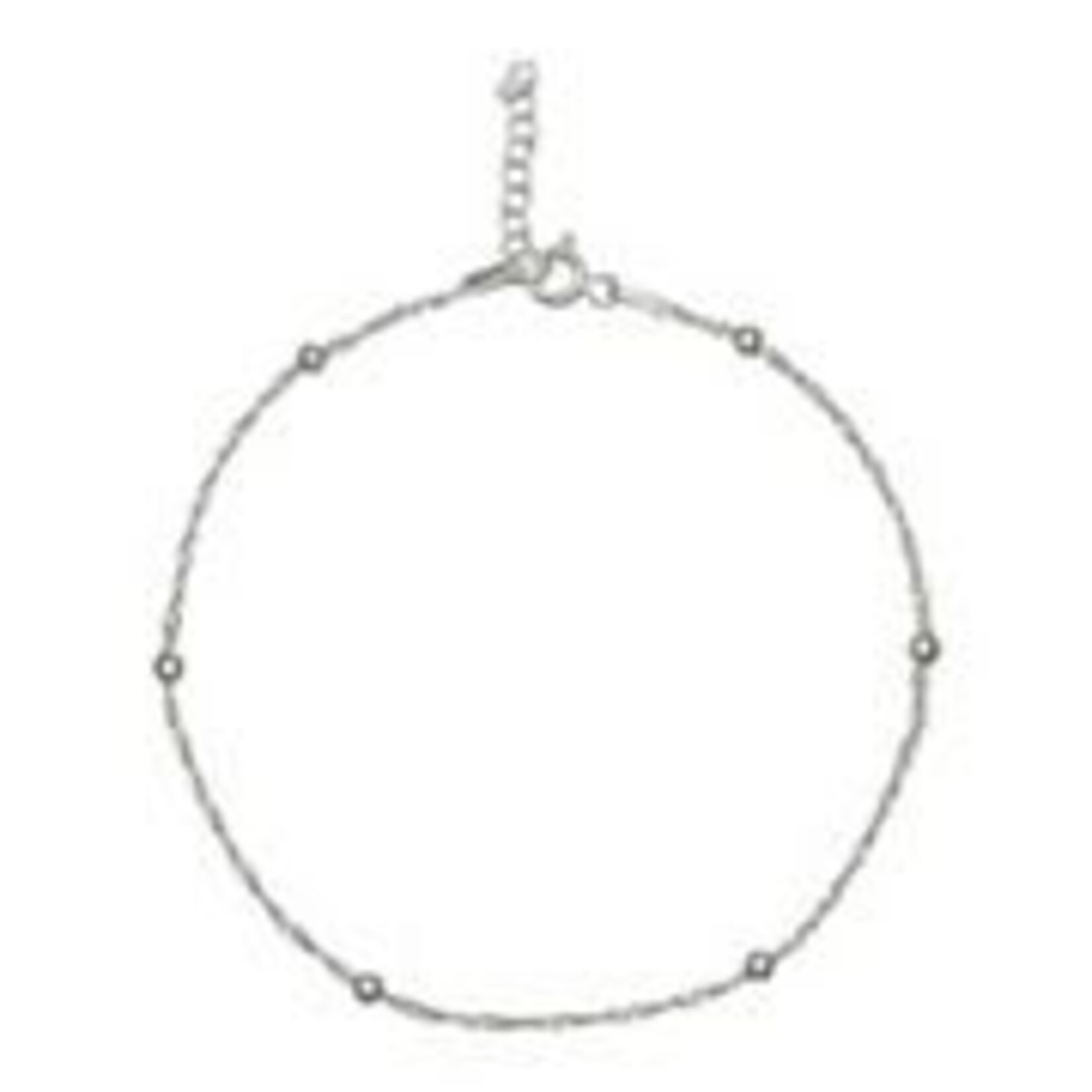 1217 | KHL | "PRIMROSE" |  Sterling Silver Bead Anklet  Color: Silver Tone, Size: 9"