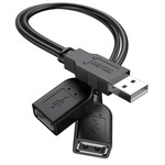 DSE_1210 |  ANDTOBO | USB 2.0 A Male to 2 Dual USB Female Jack Y Splitter Hub Power Cord Extension Adapter Cable