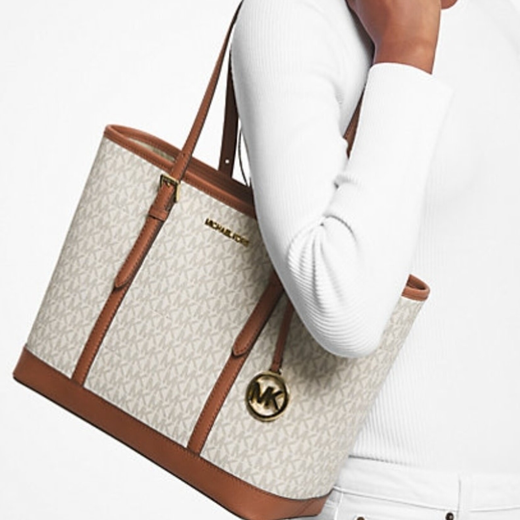 0209 | MICHAEL KORS  | "Jet Set Travel Small Logo Top-Zip Tote Bag"