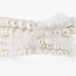 0309| EIN - "5 Pcs Beaded Stretch Faux Pearl Bracelet Set - White"