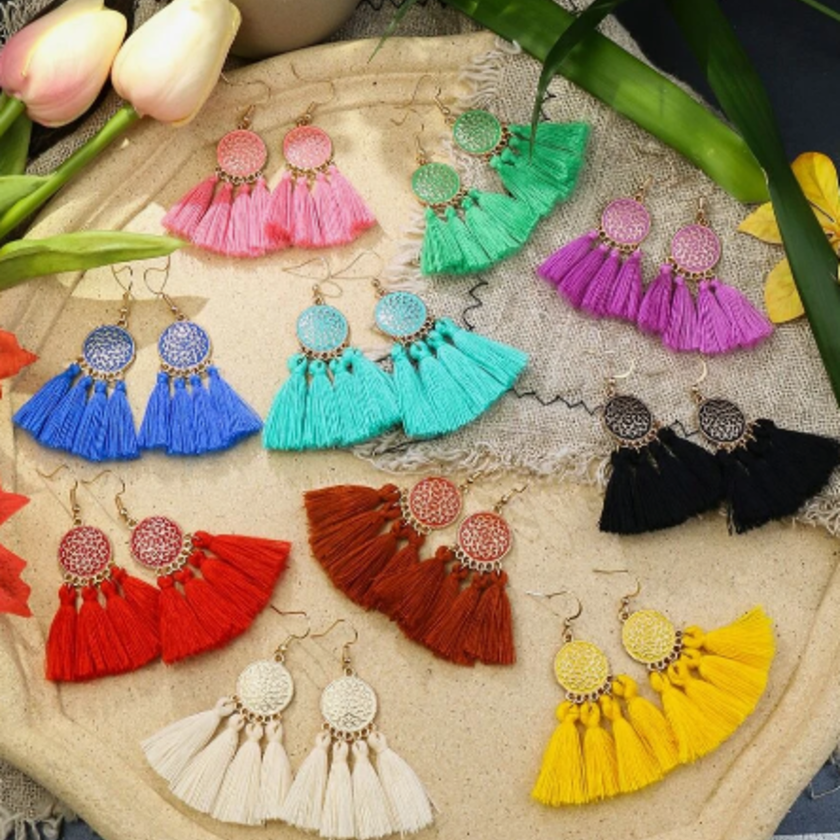 QQ | EIN | HANQI | Tassel Drop Earrings -