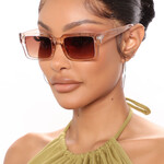 0209 | FNN - Same Day Different Girl Square Sunglasses - Brown