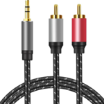 0309_DSE | ShineKee | AUX RCA Cable , 3.5mm to 2-Male RCA Audio Auxiliary Adapter - 3 FT
