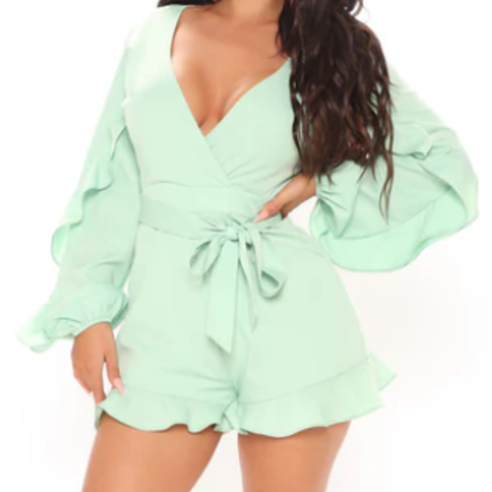 0424 | FFN | Topanga Solid Romper - Sage 1X
