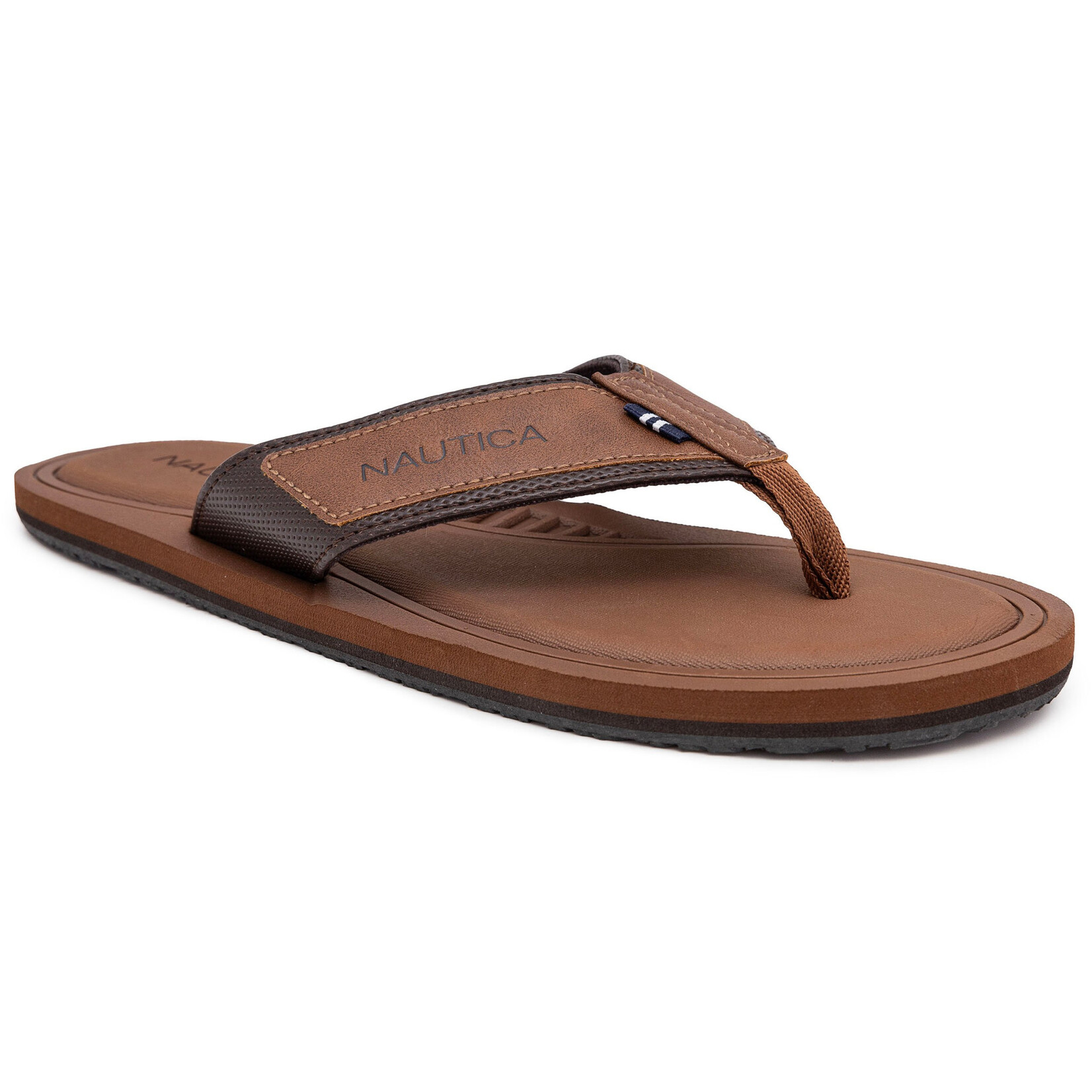 0424 | NAUTI | " logo flip-flop Color: Dark Brown Heather "