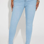 0612 | FFN |"Alaia High Rise Stretch Skinny Jeans - Light Wash Size: 16 Plus"