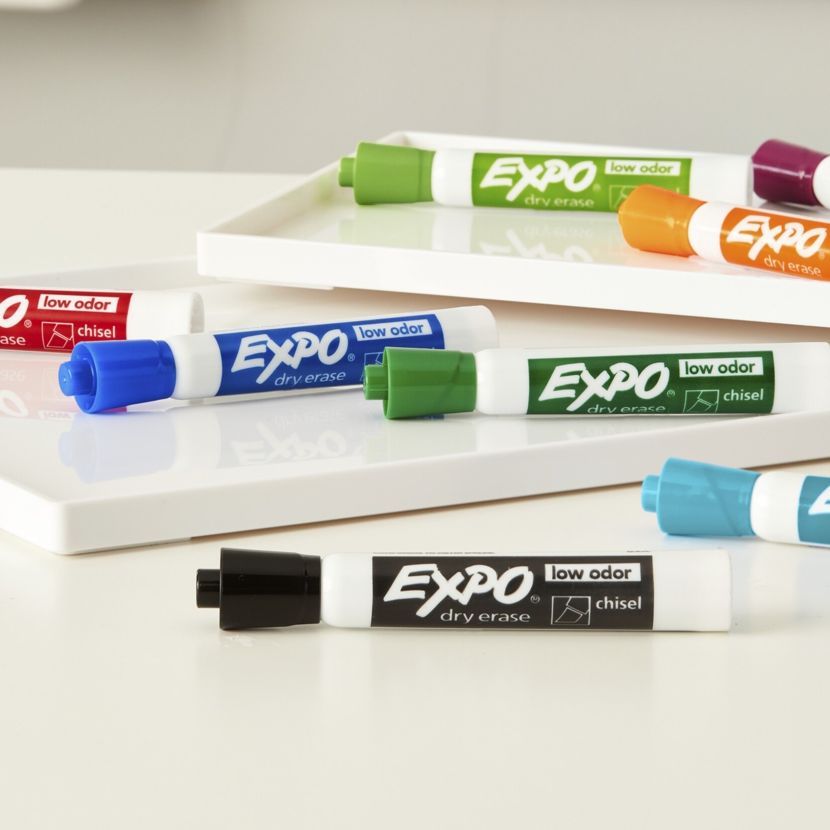 0622 DSE | EXPO Dry Erase Markers, Assorted Colors _ Chisel Tip, 4ct