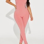 1028 | FFN | "Julia Snatched Jumpsuit - Mauve Size: XL"