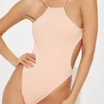 0920 | FNN | Estrella Cutout One Piece Swimsuit - Peach S