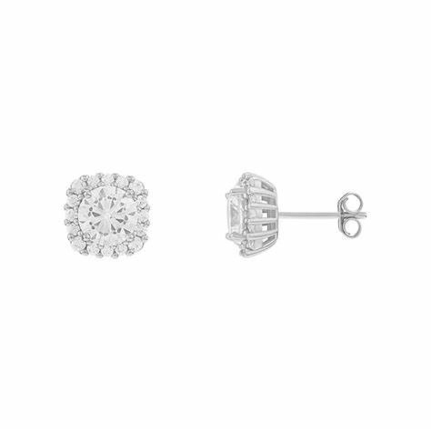 0920 | KHL | "PRIMROSE" | Sterling Silver Rounded Square Stud Earrings Color: Gold Tone"