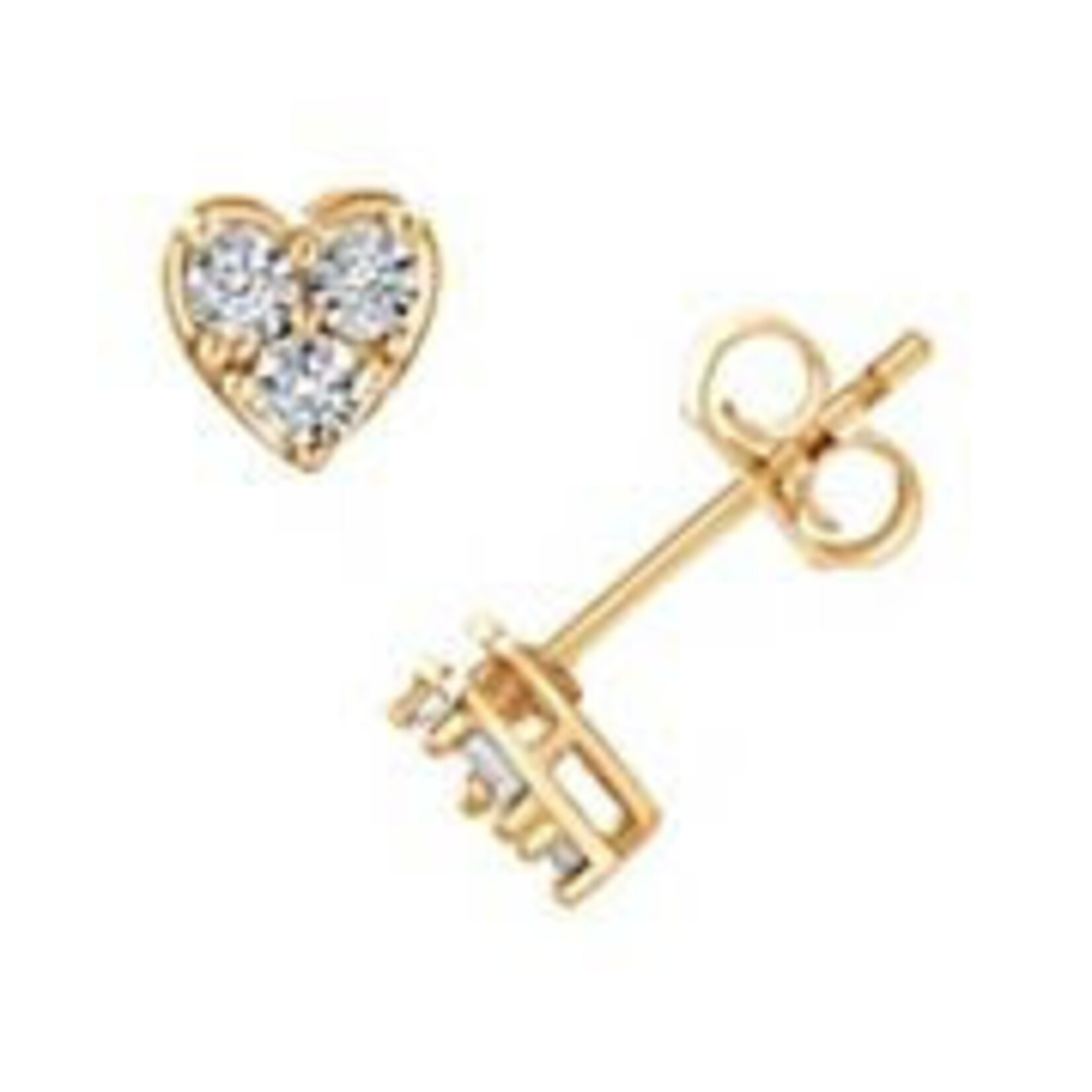 1225 | "KHL | Diamond Brilliance 1/10 Carat T.W. Lab-Grown Diamond Heart Earrings Color: Gold Tone"