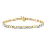 1225 | "KHL | Gemstone Brilliance Lab-Created White Sapphire Tennis Bracelet Color: Gold Tone, Size: 7"""