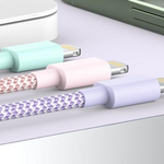1225 |ZHULIANG | iPHONE Nylon CHARGER CABLE - (iPhone - USB)  PASTEL COLOR