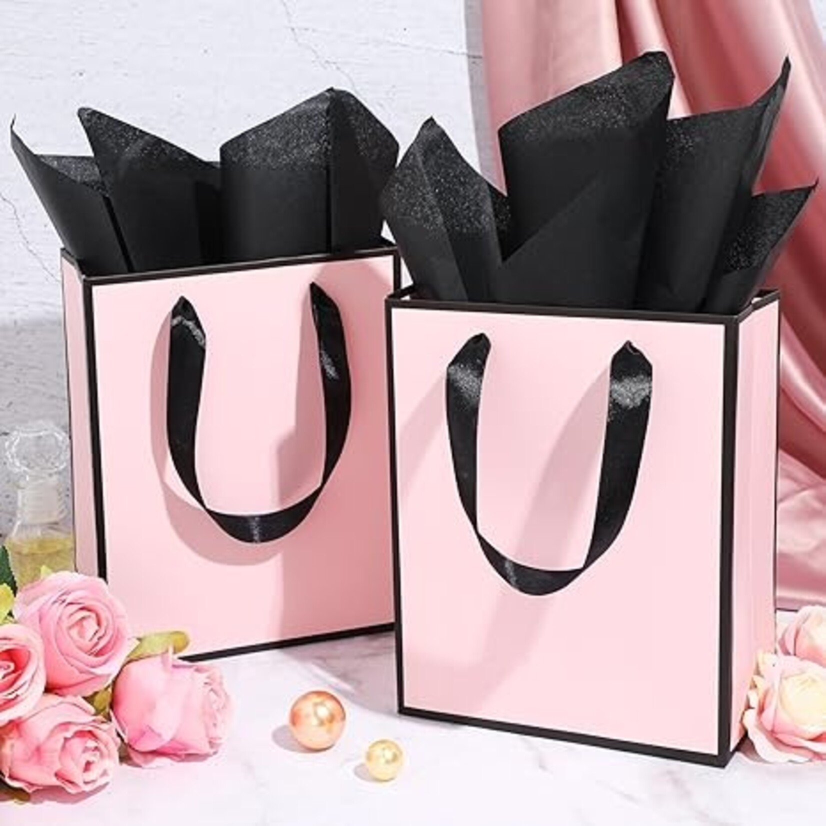 Gift Packaging Service -  Light Pink and Black bag |