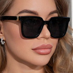 0117 | EIN | SHOGLO | Square Shaped Fashionable Unisex Sunglasses - Black