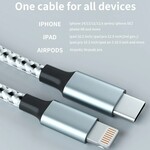 0218  | DSE | Firsting | ( cTYPE - iPHONE) Nylon braided Cable - GRAY