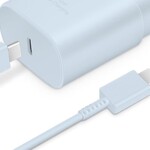 0218  | DSE | Samsung Fast Charger 25W (Type C to C Type)  Charger - (CABLE + BLOCK) - BABY BLUE