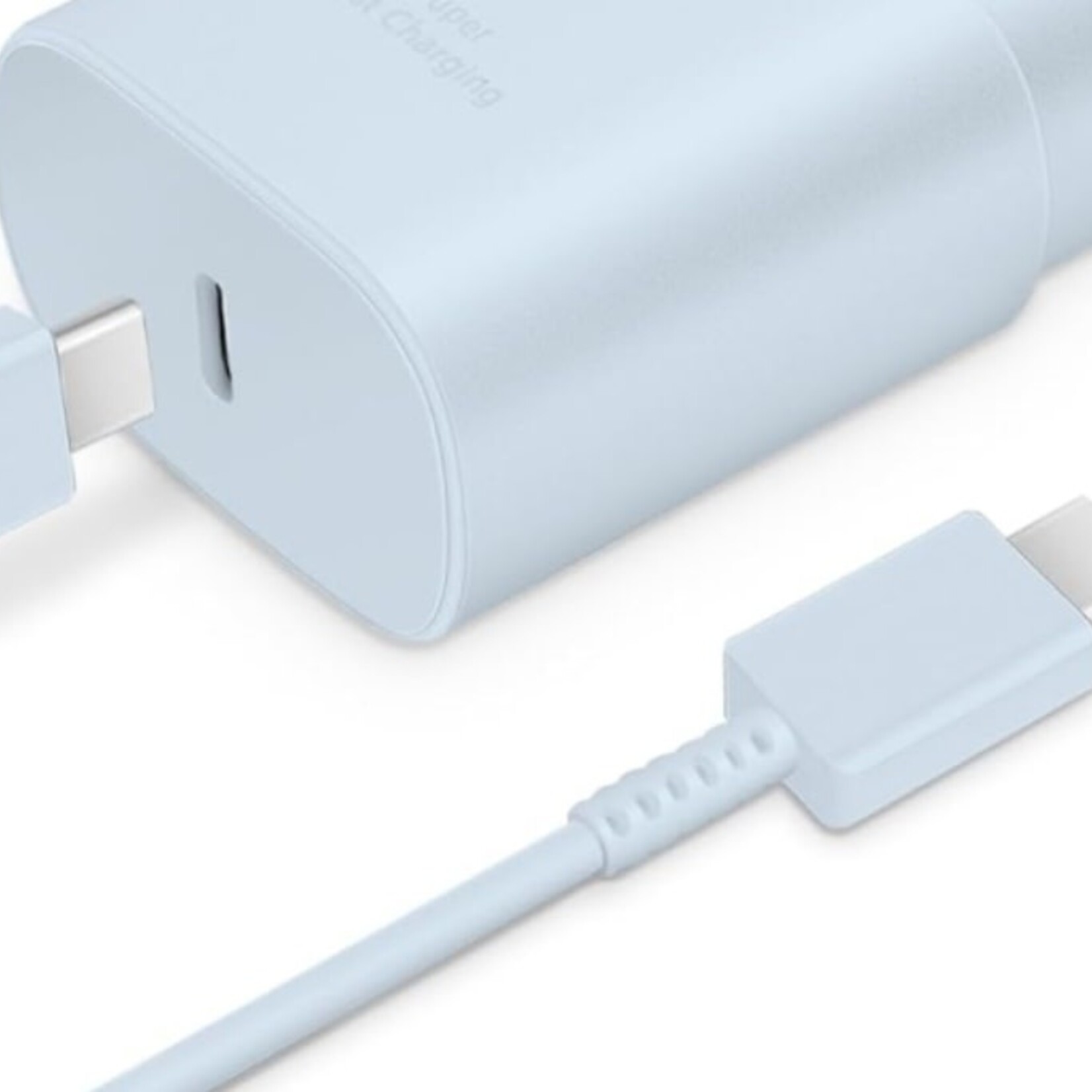 0218  | DSE | Samsung Fast Charger 25W (Type C to C Type)  Charger - (CABLE + BLOCK) - BABY BLUE