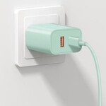 0218  | DSE | DUAL | USB + C Charger Dual Port Block - Green
