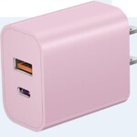 0218  | DSE | DUAL | USB + C Charger Dual Port Block - Pink