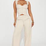 0218  | FNN | LUXE | "Peyton Pant Set - Taupe	Size: 2X"