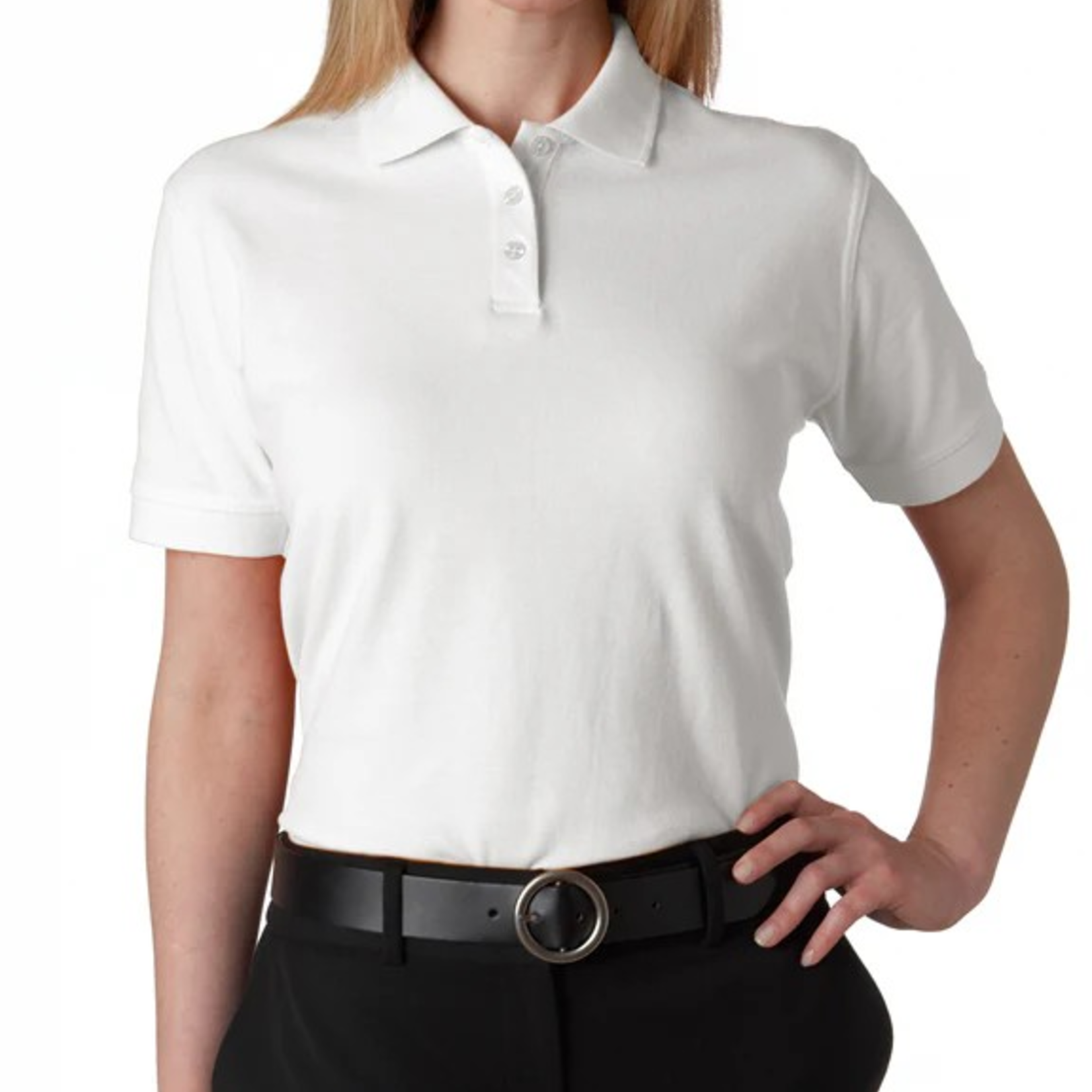 The T.U.C.K Shop | JONES | "	 8530 - UltraClub Ladies Classic Piqué Polo Shirt | White  -
