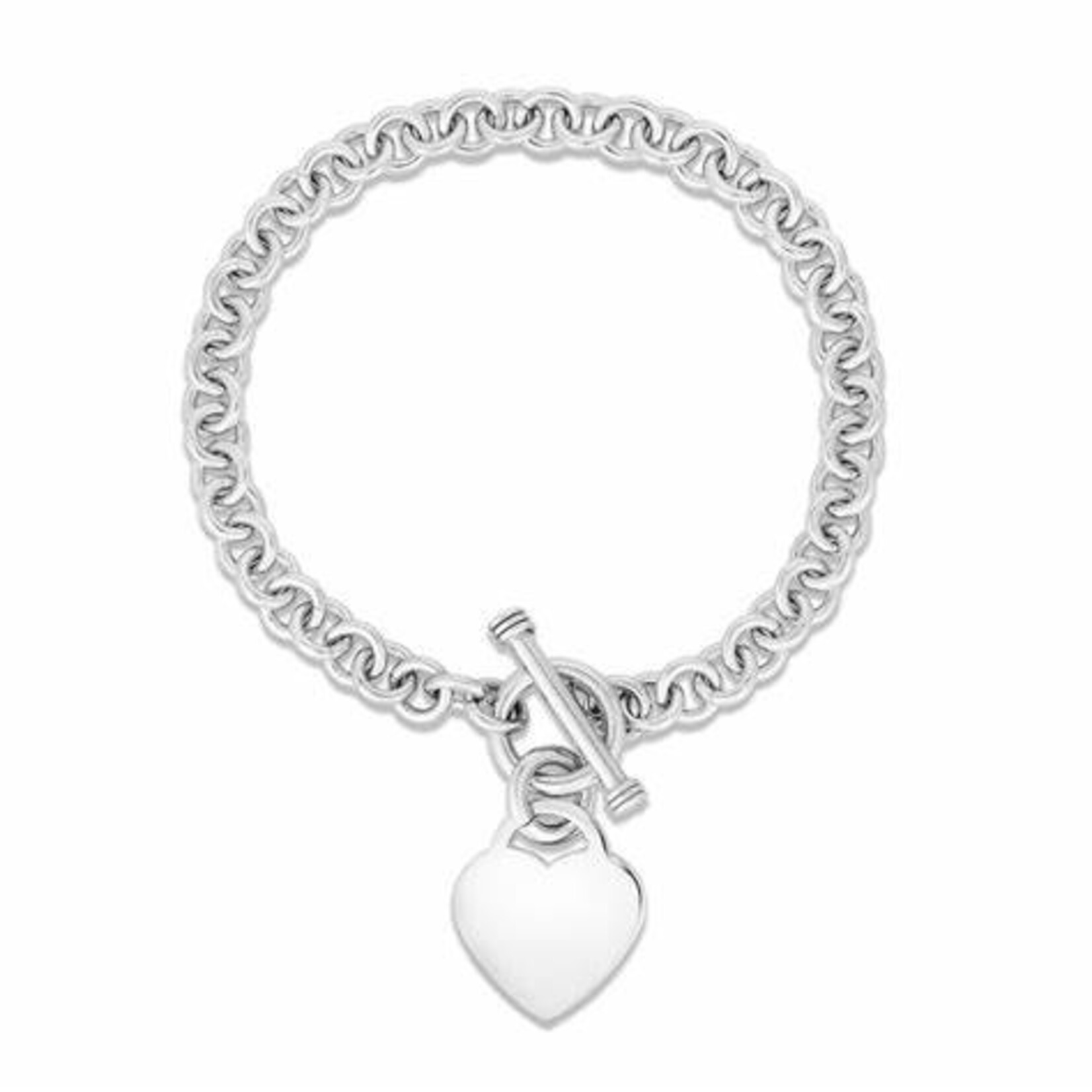 0218 | KAY JEWELERS| (AUTHENTIC) Heart Toggle Bracelet Sterling Silver 7.25"