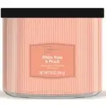 0218 | Mainstays | 3-Wick Textured Scented Candle -  White Rose Peach