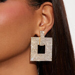 0414  | FNN | "	 Final Countdown Earrings - Gold/Clear"